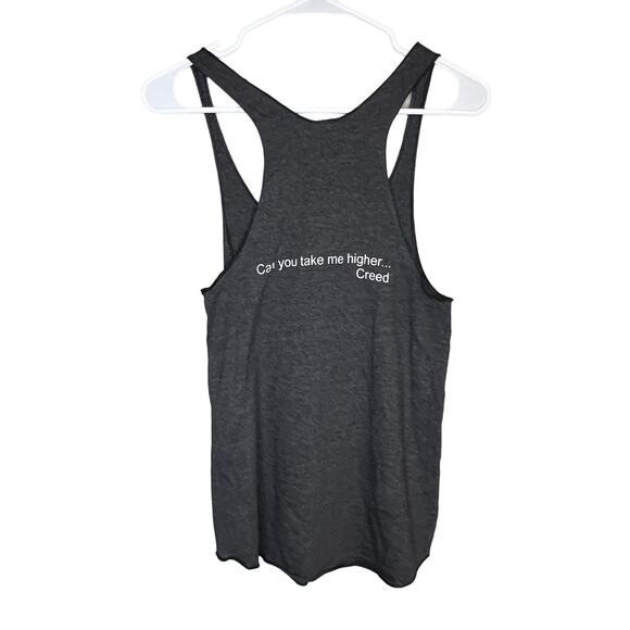 American Apparel Gray Creed Can You Take Me Higher Racerback Workout Shirt Large - Picture 2 of 11